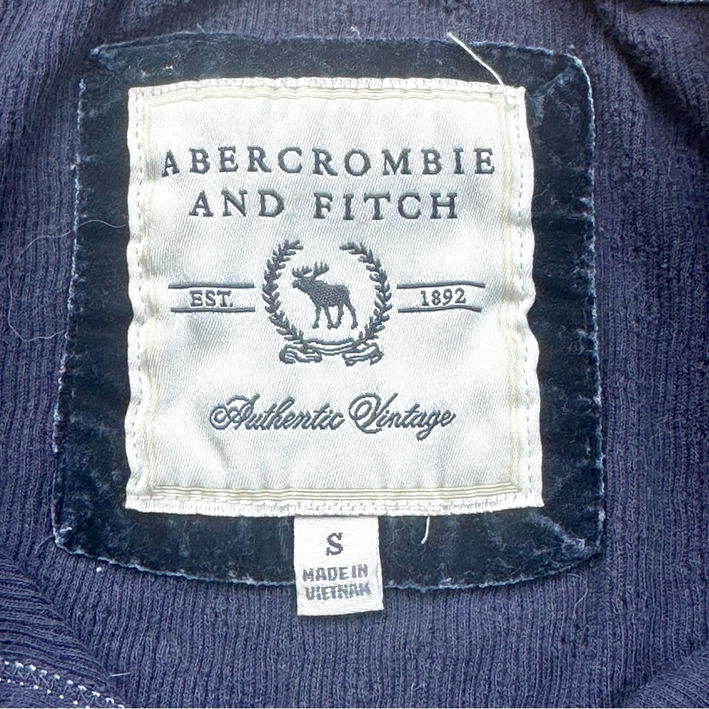 Abercrombie Y2K Ribbed Henley Elena Gilbert Bella Swan Navy Blue Top Size S - Picture 2 of 11